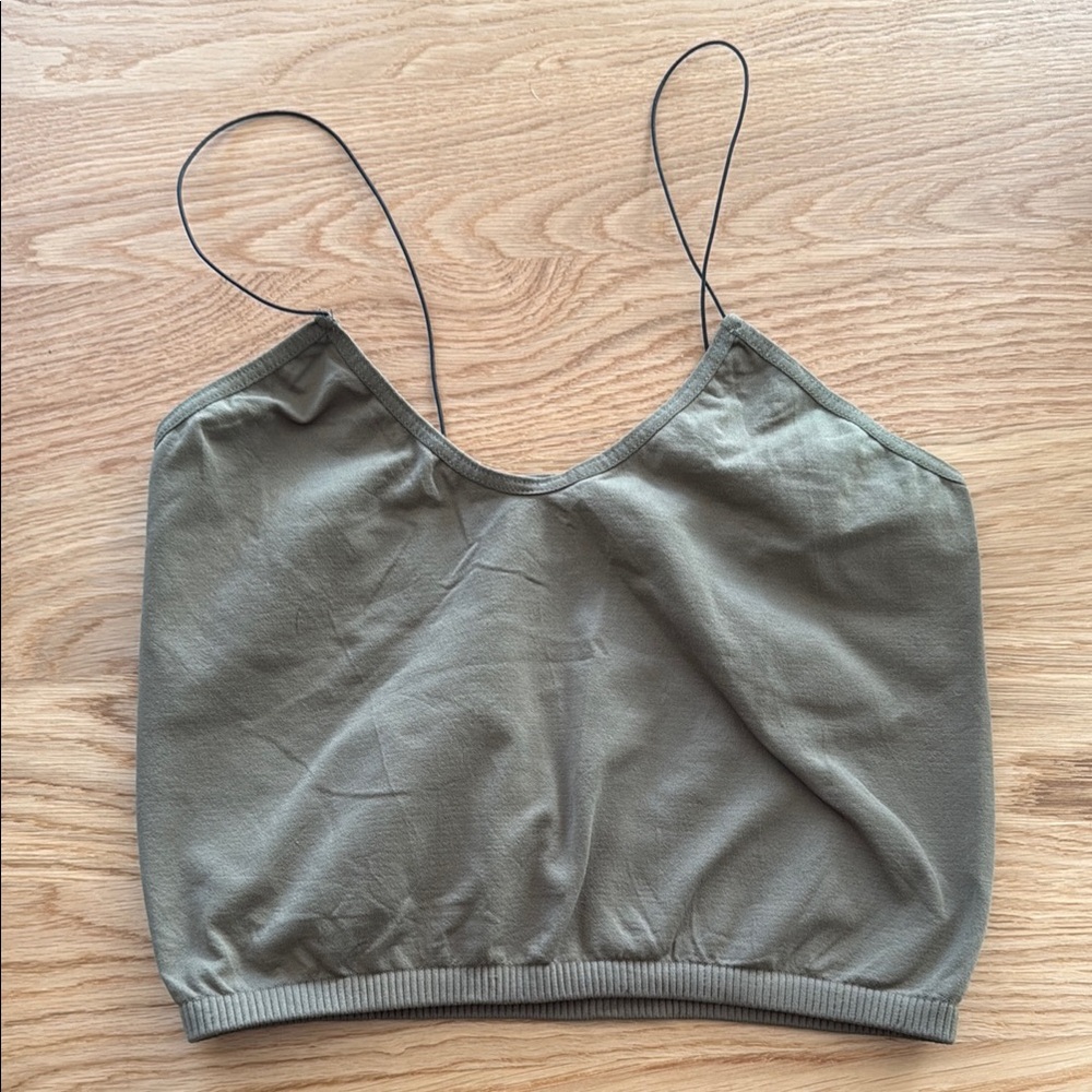 Olive Green Free People Intimately Spaghetti Strap Bra Top